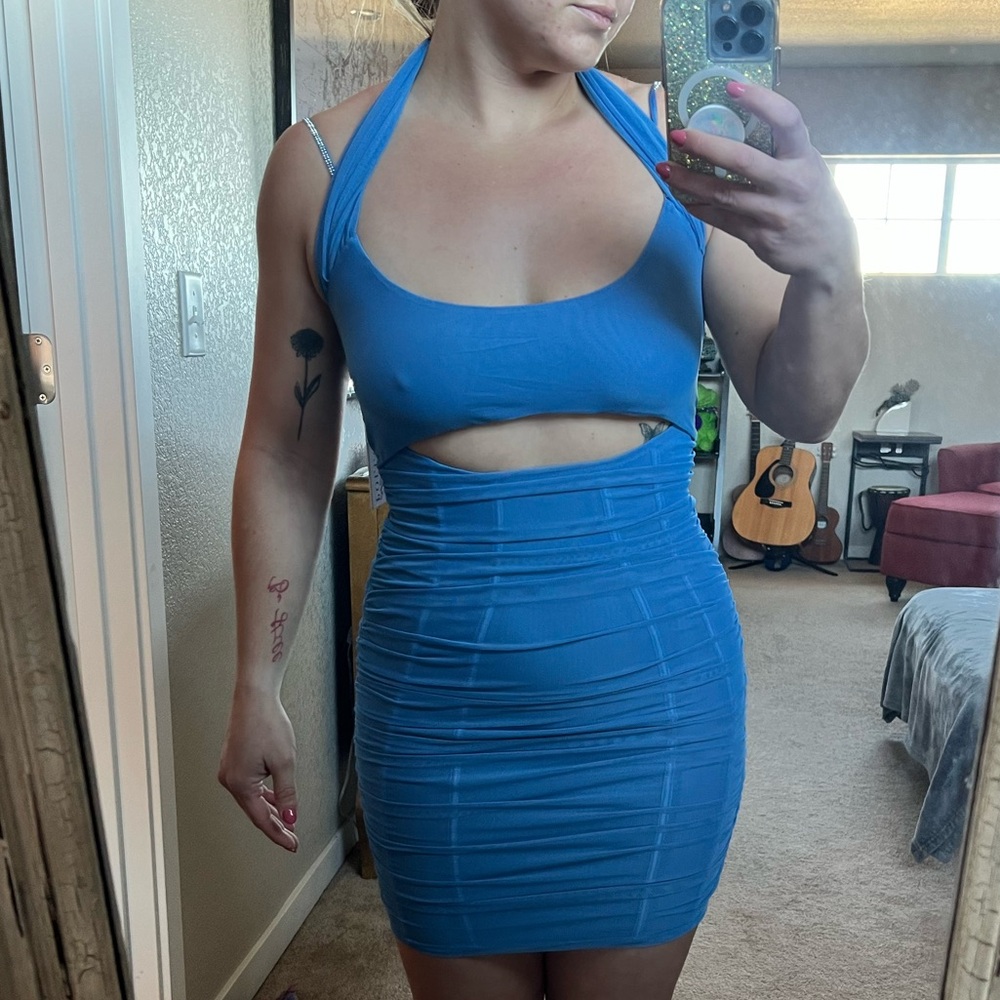 Oh Polly blue halter mini
